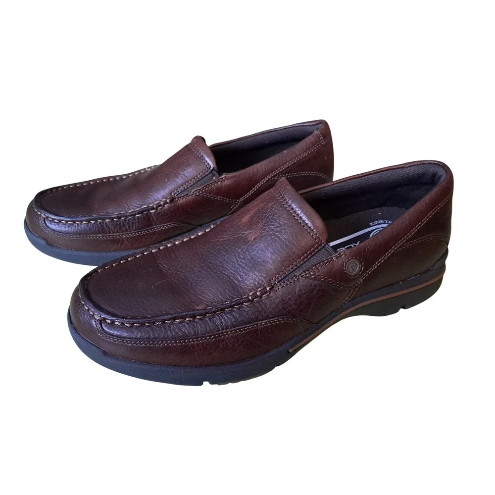 Rockport XCS Kinetic Air‎ Circulator Mens Brown Leather Loafers Size 8.5 M